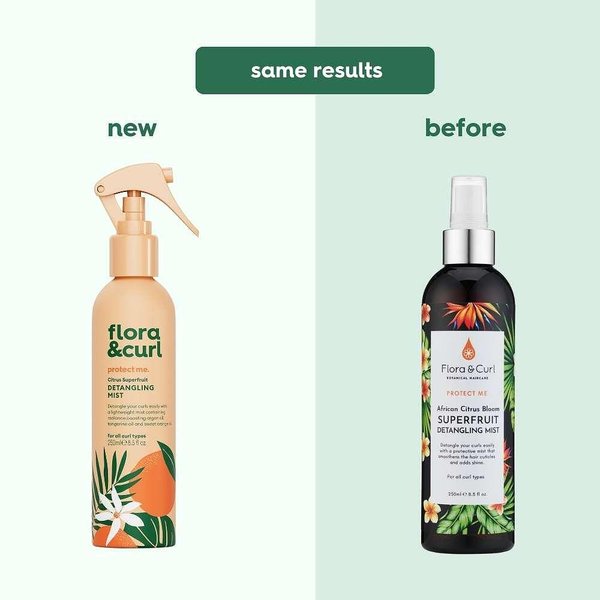 Овлажняващ спрей за разресване на коса Flora&Curl Citrus Superfruit Detangling Mist, 250мл — снимка на продукта от Flora  Curl