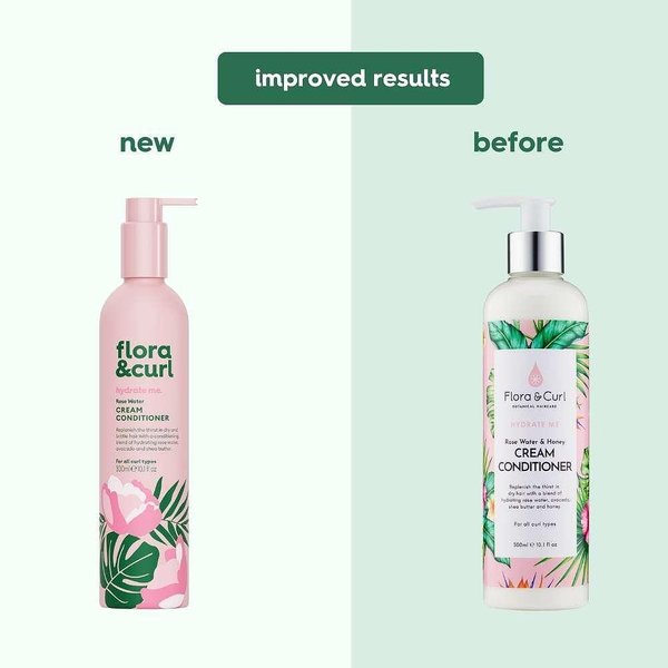Снимка на Хидратиращ балсам Flora&Curl Rose Water Cream Conditioner, 300мл, Flora  Curl, цена 21.42 лв